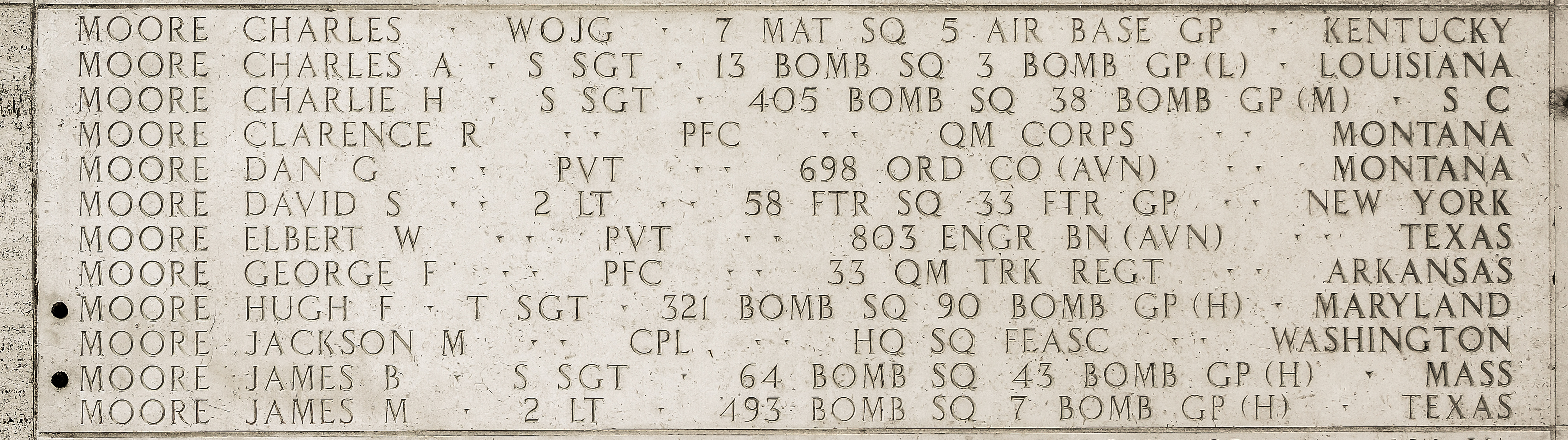 Hugh F. Moore, Technical Sergeant